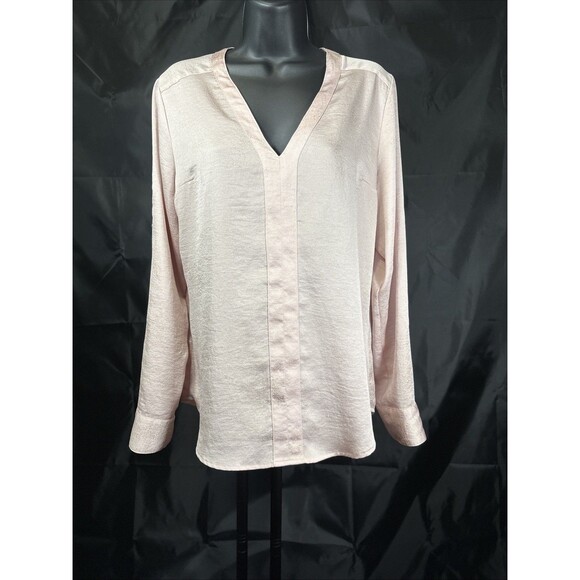 Express Crushed Satin Pink And Gold V-Neck Portofino Size M - Picture 2 of 12